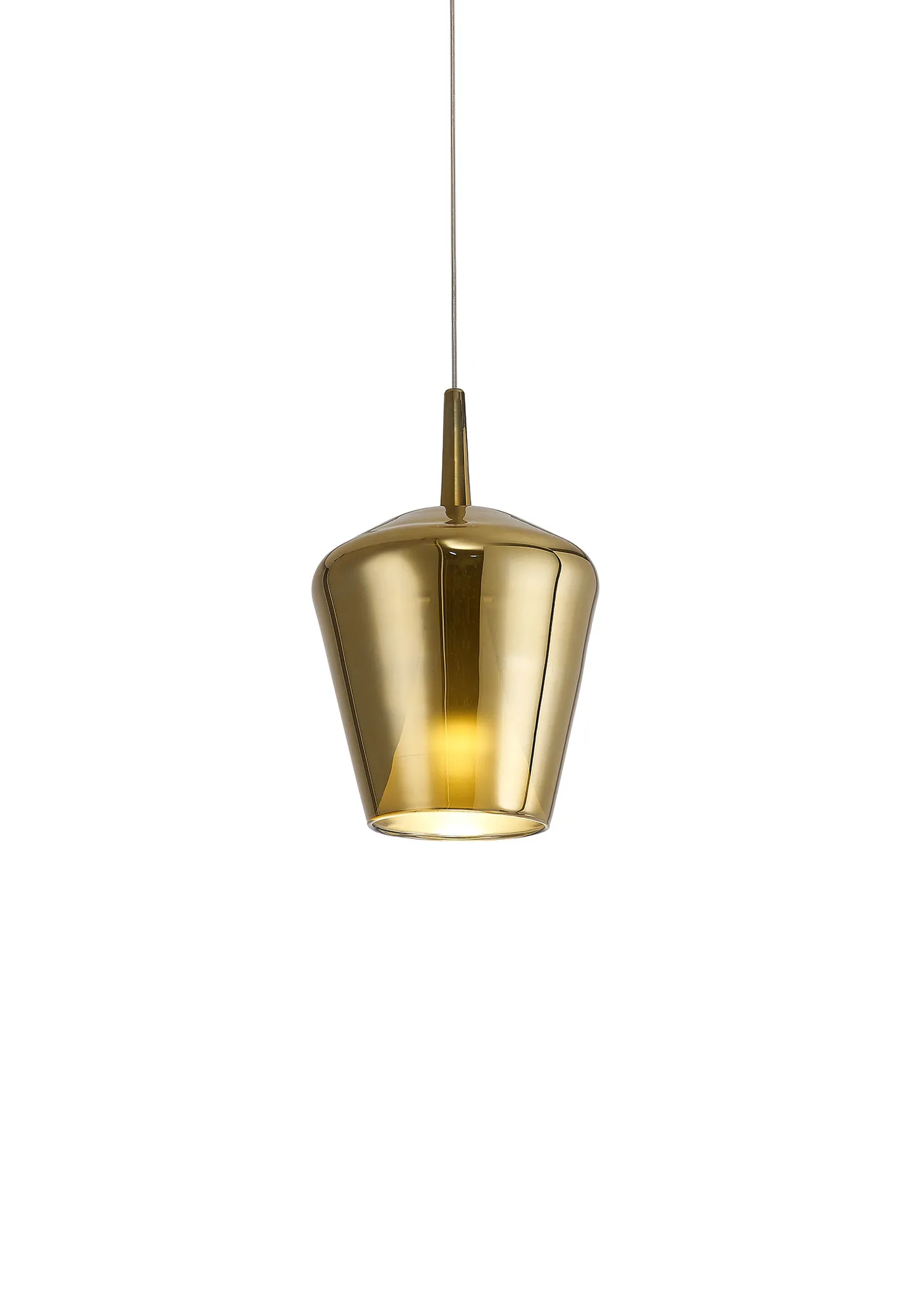 M8248  Elsa Assembly Pendant (WITHOUT PLATE) Inverted Bell Shade 1 Light Gold Glass